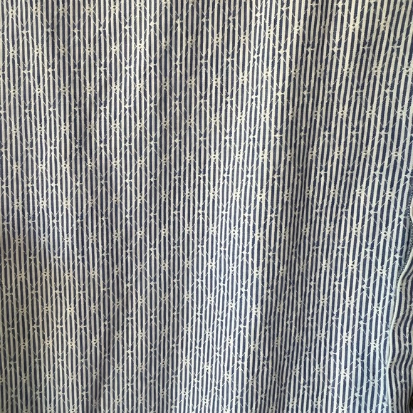 Descendant of Thieves LG Men's Blue White Stripes Long Sleeve Button Up Shirt - Picture 4 of 6